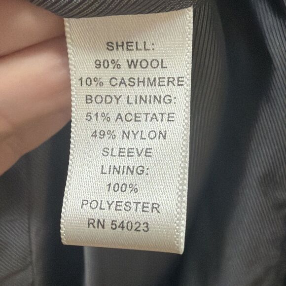 Men's Banana Republic Wool Cashmere Blend Overcoat Black Size XL - Picture 5 of 6